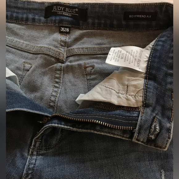 Judy Blue High Rise Denim Patch Boyfriend Jeans Medium Wash Women’s sz 3| 26 - Picture 7 of 16